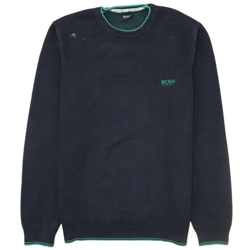 Hugo Boss Mens Navy Crew Neck Sweatshirt M Classic Fit Cotton