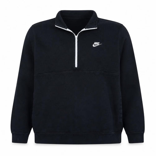 Nike Men Black 1/2 Zip Fleece Sweatshirt L Regular Sportswear