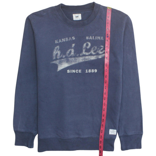 Lee Men's Blue Crew Neck Graphic Sweatshirt Size S Pullover