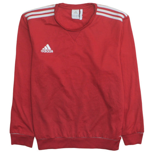 Adidas Mens Red ClimaWarm Crew Neck Pullover Sweatshirt S