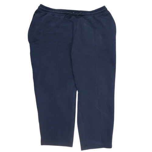 Adidas Women's Blue 2XL Capri Sweatpants with Logo and Drawstring Waist