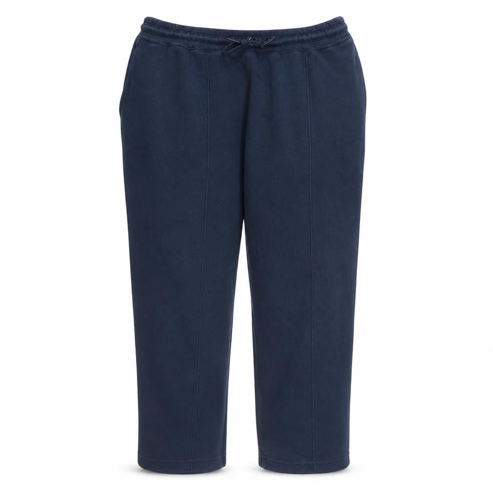 Front view of Adidas Women's Blue 2XL Capri Sweatpants with Logo and Drawstring Waist