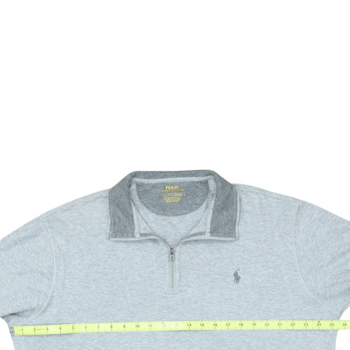 Ralph Lauren Men's Grey 1/4 Zip Collared Sweatshirt Size L