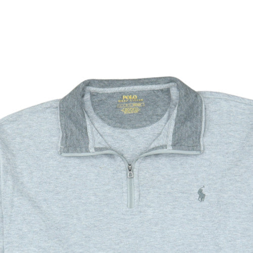 Ralph Lauren Men's Grey 1/4 Zip Collared Sweatshirt Size L