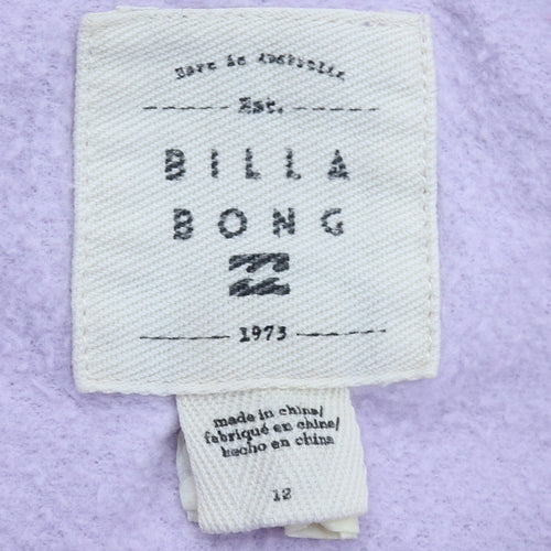 Billabong Women's Purple Hoodie Size 12 Pullover Graphic Print
