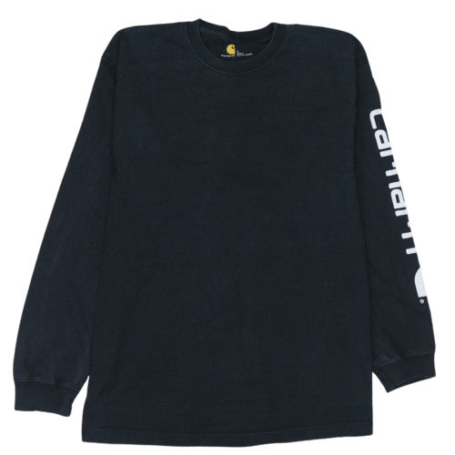 Carhartt Men's Black Long Sleeve Logo Pullover Sweatshirt L