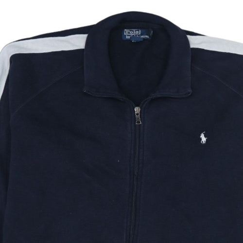 Ralph Lauren Men’s Blue Full Zip Cotton Jumper 2XL High Neck