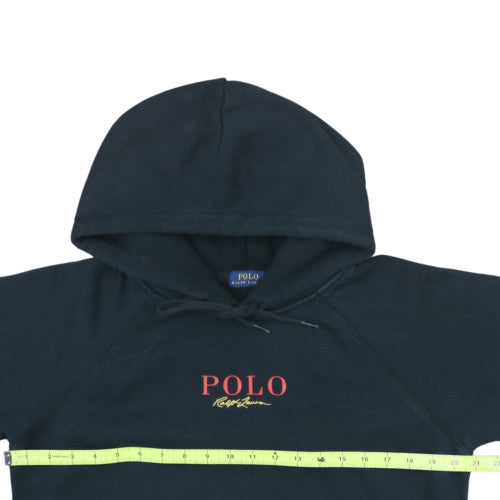Polo Ralph Lauren Womens Black L Pullover Hoodie Cotton Blend