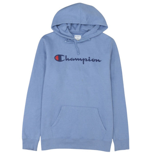 Champion Men's Blue Pullover Hoodie L Fleece Logo Sportswear