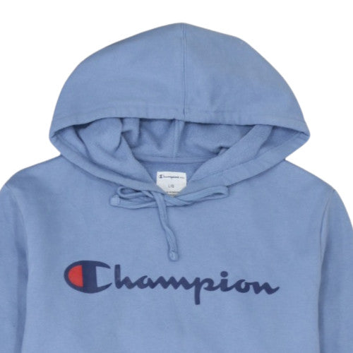 Champion Men's Blue Pullover Hoodie L Fleece Logo Sportswear