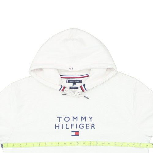 Tommy Hilfiger Men's White 2XL Pullover Hoodie with Logo