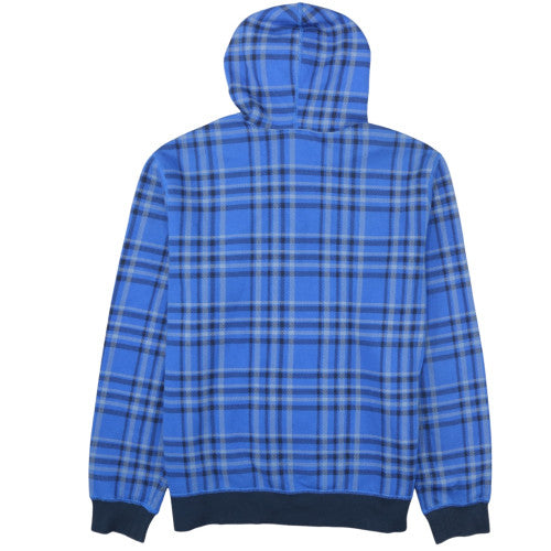Nike Men's Blue Check Pullover Hoodie 2XL Fleece Sweatshirt