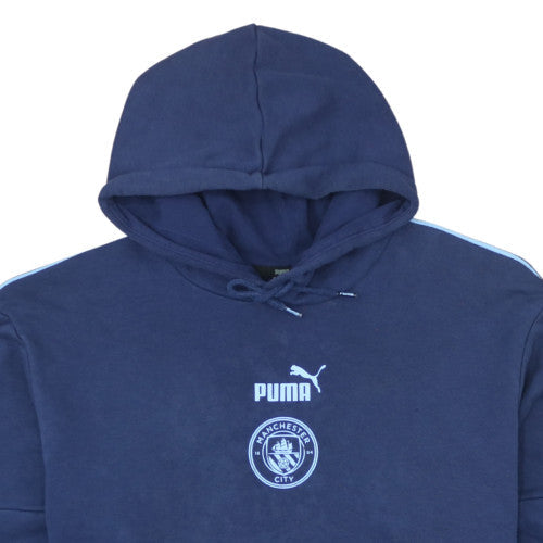 Puma Men Blue 2XL Pullover Hoodie Manchester City Graphic