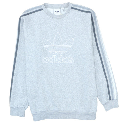 Adidas Men's Grey Crew Neck Pullover Sweatshirt Size M