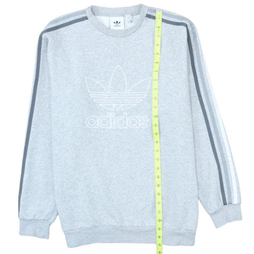 Adidas Men's Grey Crew Neck Pullover Sweatshirt Size M