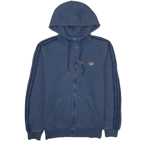 Adidas Men's Blue Full Zip Hoodie Medium Sports Fleece
