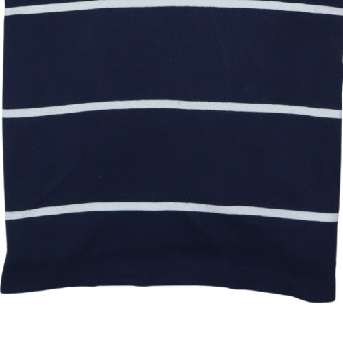 Nautica Men's Blue Striped Cotton Polo Shirt XL Regular Fit