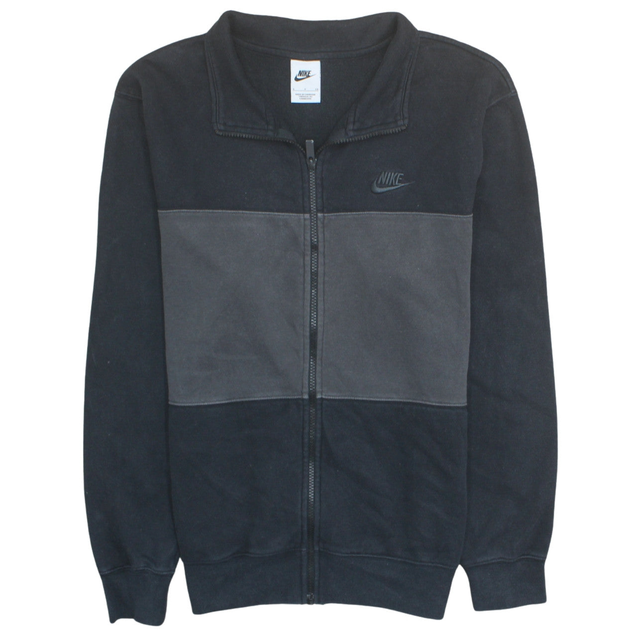 Nike Men's Black Full Zip Fleece Sweatshirt Size S Regular Fit
