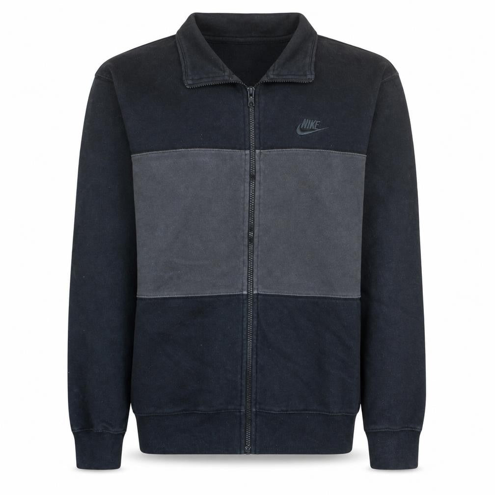 Front view of Nike Men's Black Full Zip Fleece Sweatshirt, size S, Regular Fit