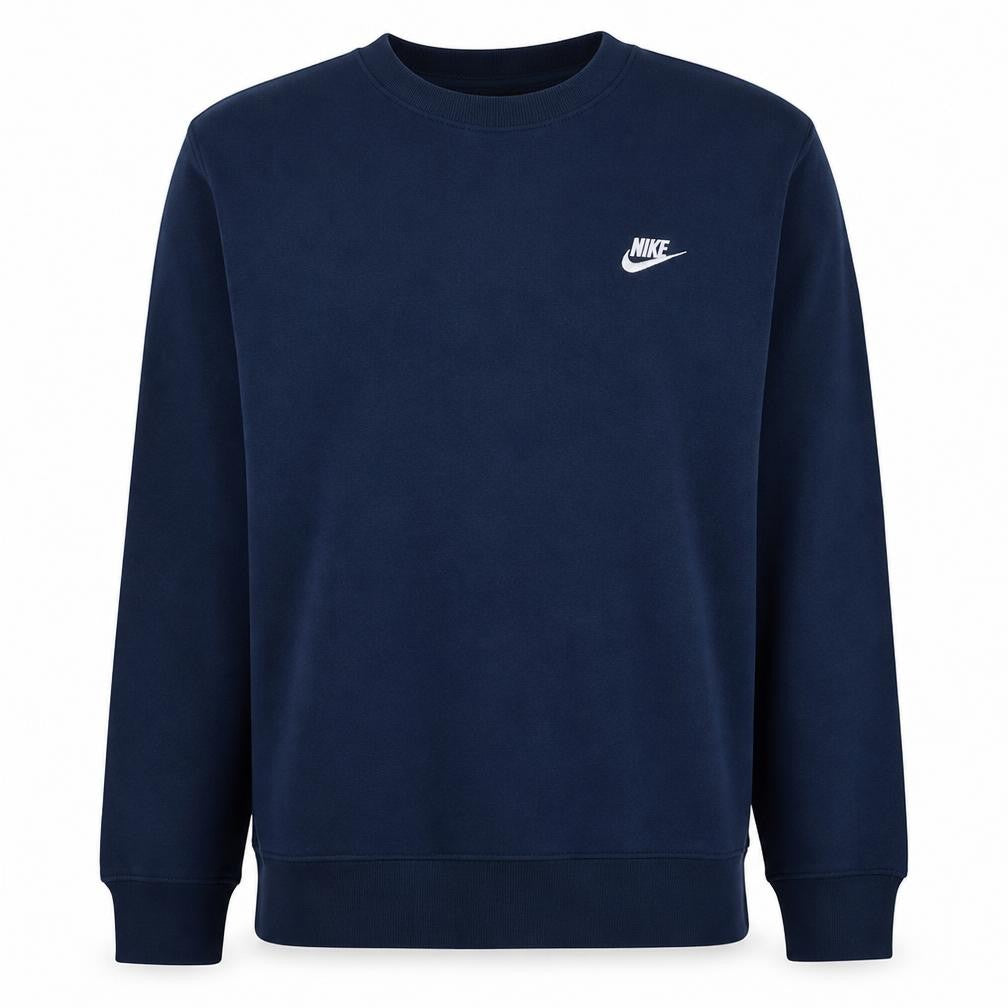 Front view of Nike Men's Blue Crew Neck Pullover Sweatshirt M Regular Fit