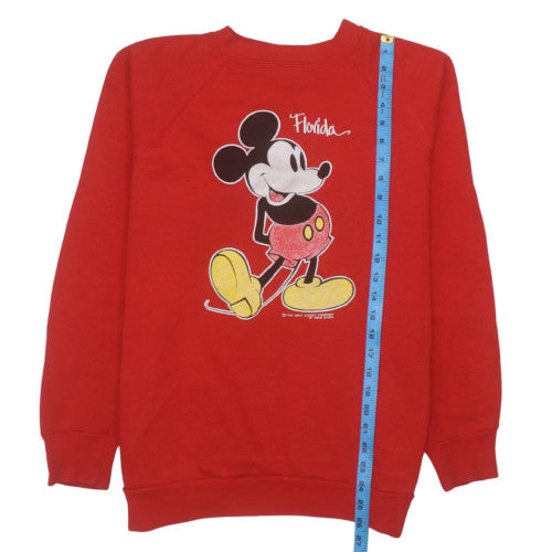 Velva Sheen Womens Red Mickey Mouse Pullover Sweatshirt Size L