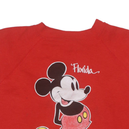 Velva Sheen Womens Red Mickey Mouse Pullover Sweatshirt Size L