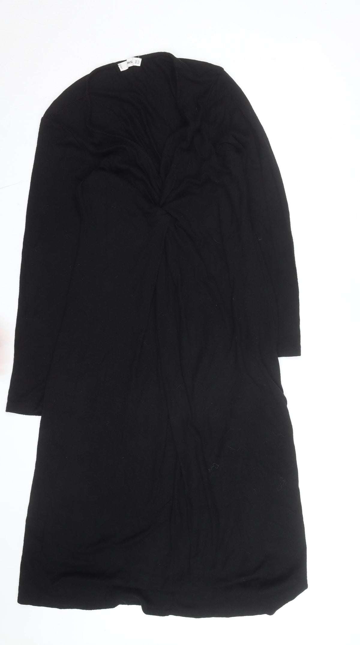 MNG Women's Black Plus Size 2XL Knit Bodycon V-Neck Long Sleeve Dress