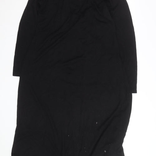 MNG Women's Black Plus Size 2XL Knit Bodycon V-Neck Long Sleeve Dress