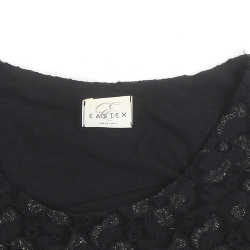 Eastex Women's Black Lace Short Sleeve Blouse Size 16