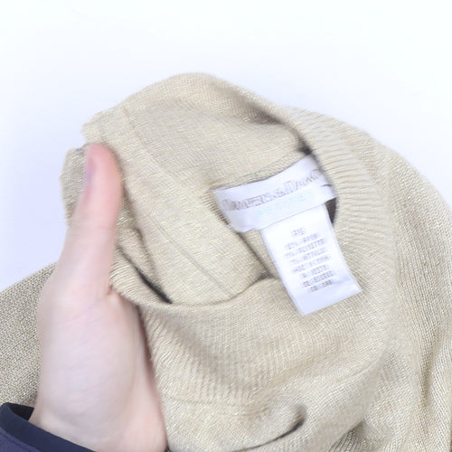 Drapers & Damons Women Beige Mock Neck Long Sleeve Pullover Jumper Size L