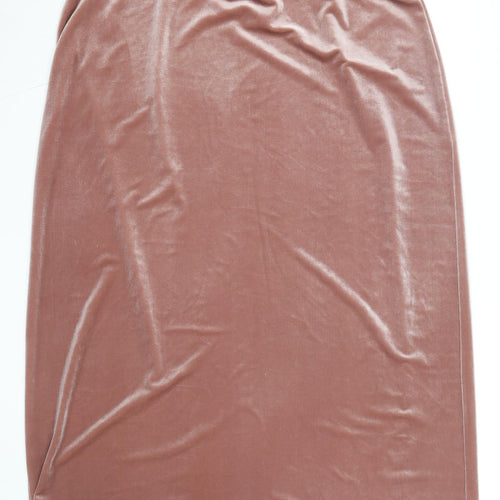Next Women Pink Velvet Midi Pencil Skirt Size 20