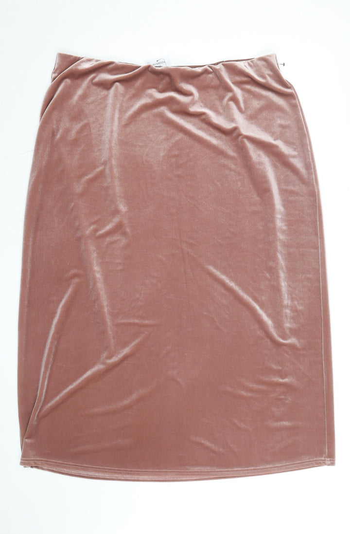 Next Women Pink Velvet Midi Pencil Skirt Size 20