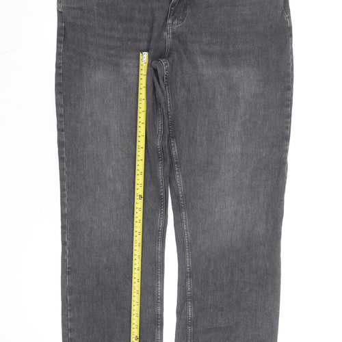 Marks and Spencer Men’s Grey Straight Fit Jeans 34R Performance Denim