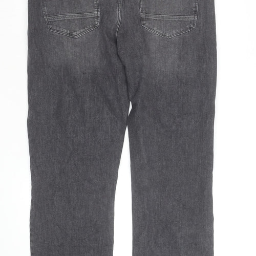 Marks and Spencer Men’s Grey Straight Fit Jeans 34R Performance Denim