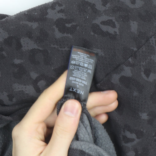 Next Women's Grey Animal Print High Neck Fleece Jumper Size M