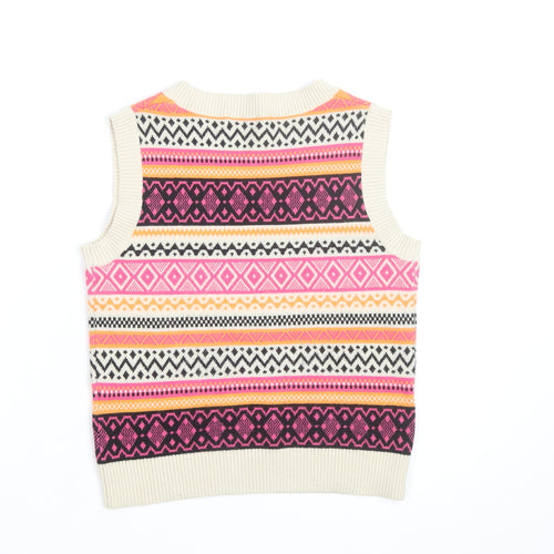 Willow & Wind Womens Multicoloured Fair Isle Knit Sleeveless Crop XS