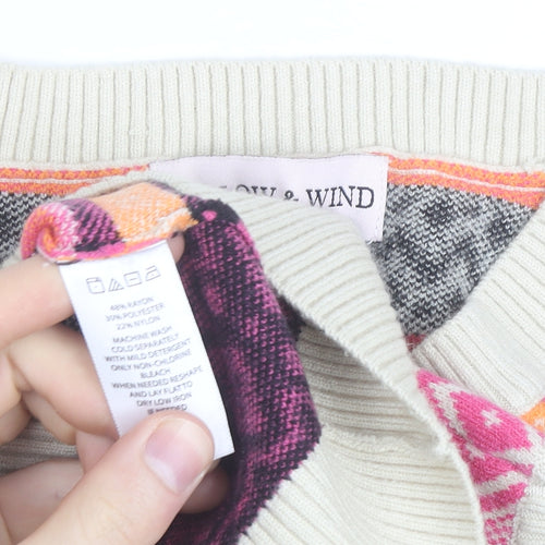 Willow & Wind Womens Multicoloured Fair Isle Knit Sleeveless Crop XS