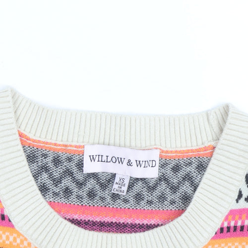 Willow & Wind Womens Multicoloured Fair Isle Knit Sleeveless Crop XS