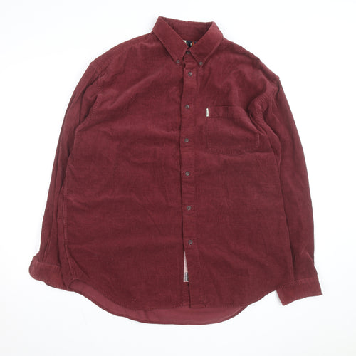 Esprit Men Red Corduroy Button-Up Long Sleeve Shirt L