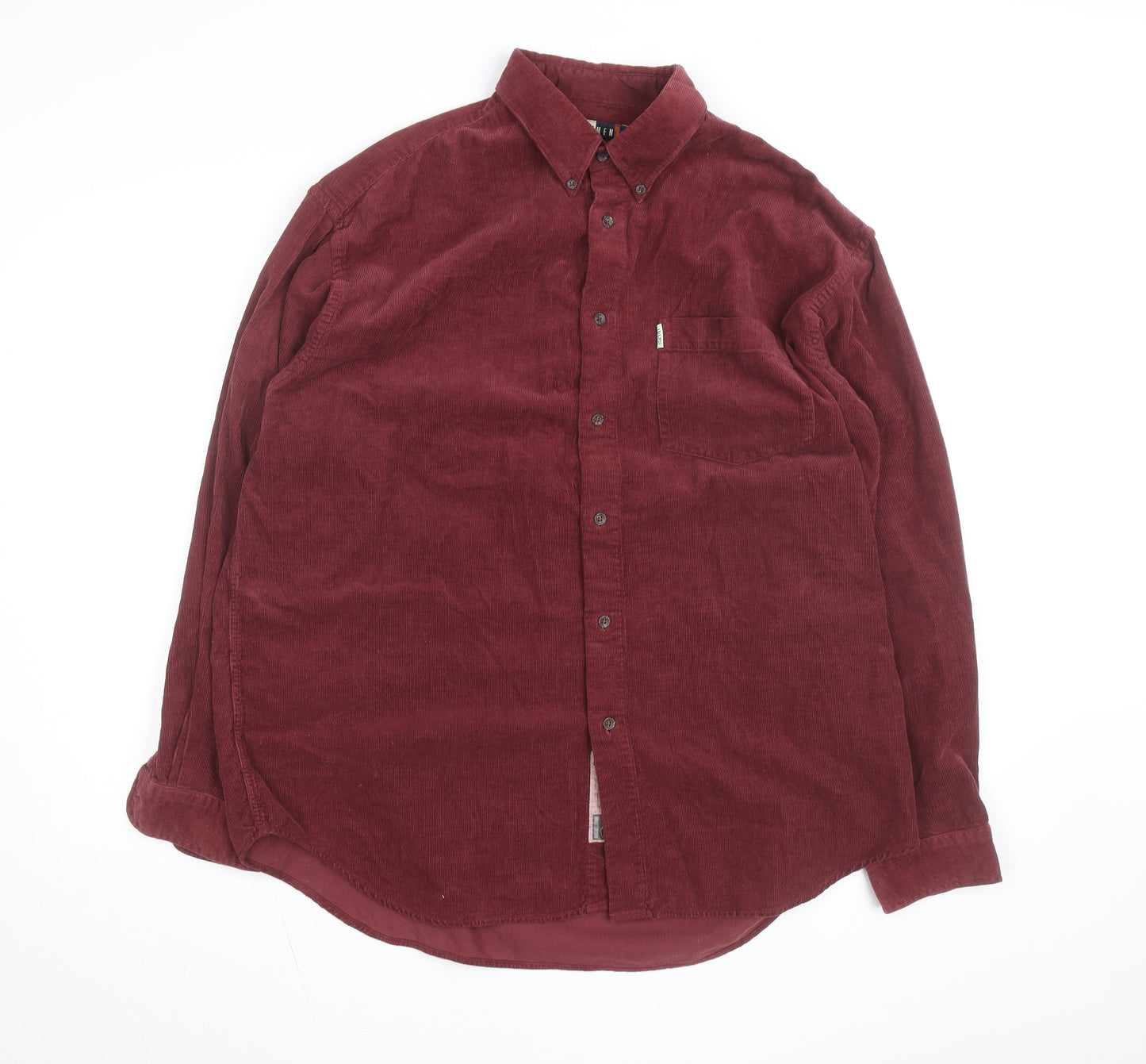 Esprit Men Red Corduroy Button-Up Long Sleeve Shirt L
