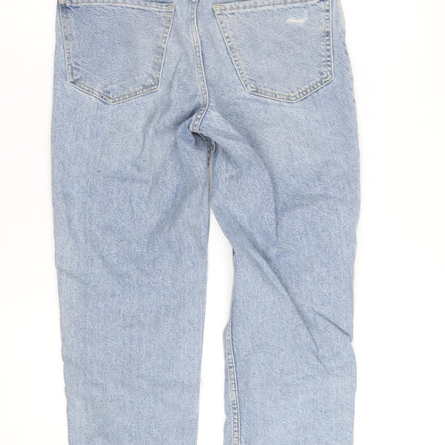 River Island Womens Blue Distressed Boyfriend Jeans Size 8