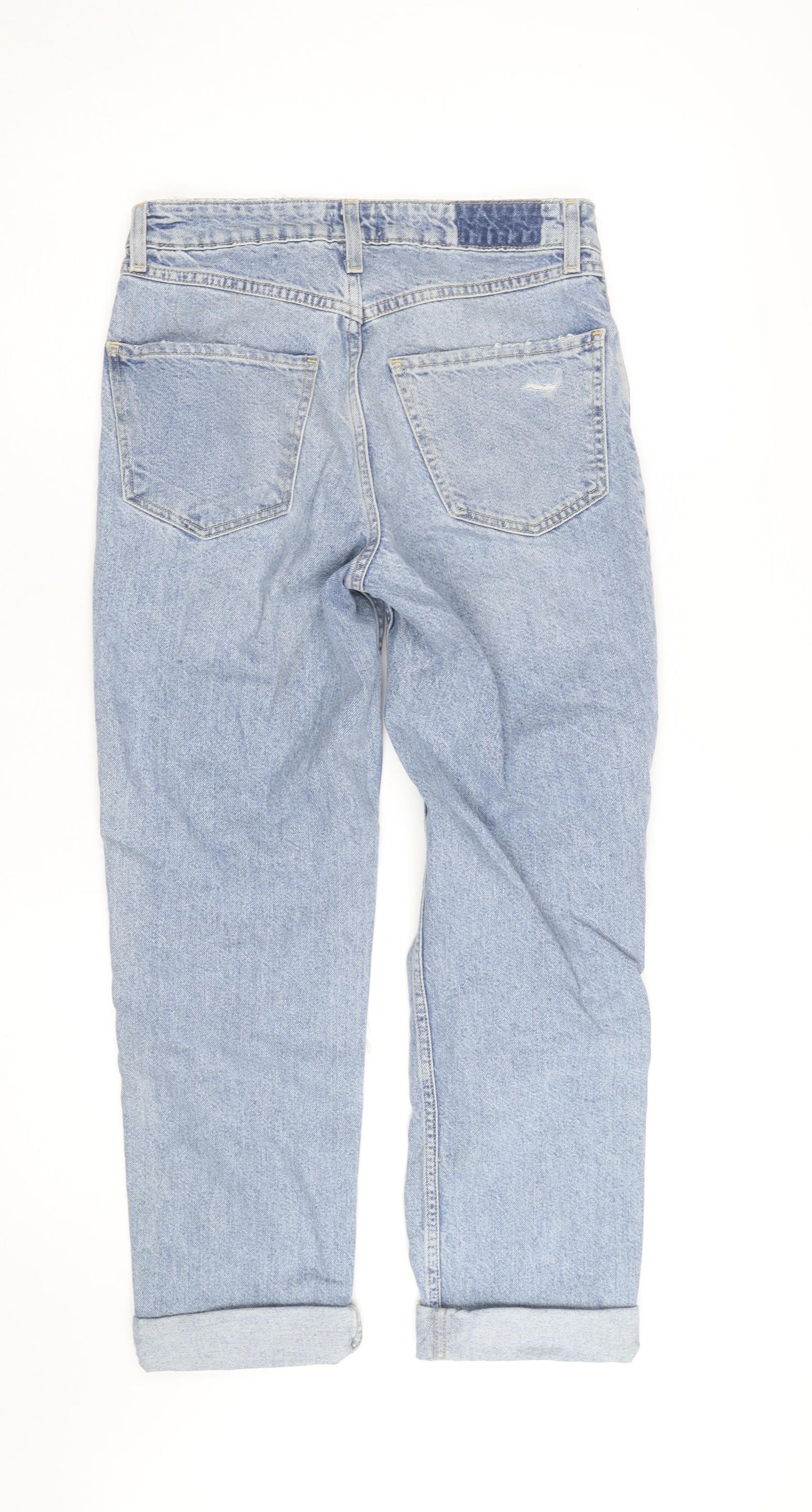 River Island Womens Blue Distressed Boyfriend Jeans Size 8