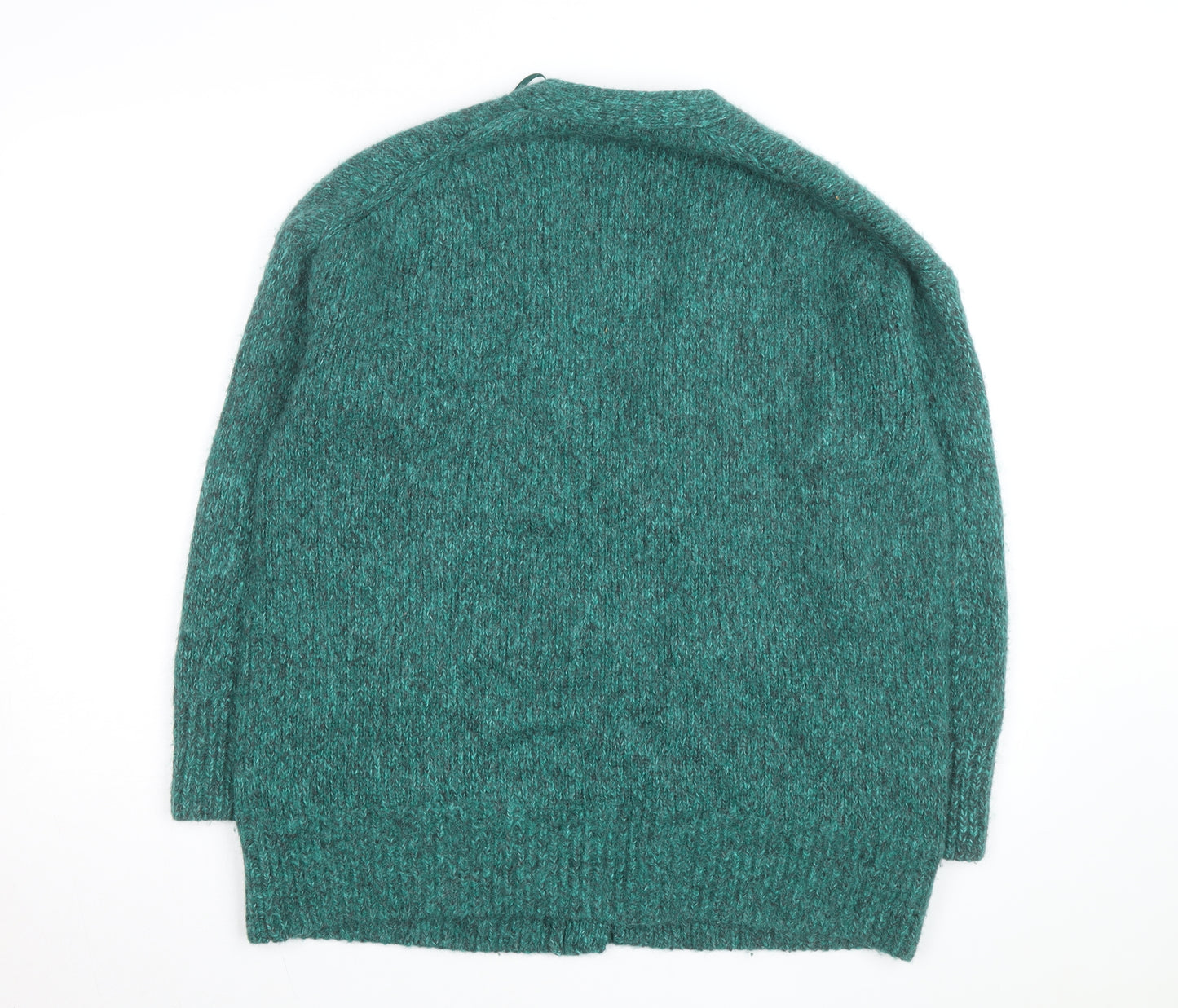 COS Womens Green Alpaca Wool Blend Chunky Knit V-Neck Cardigan Size S
