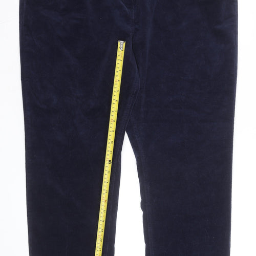 Marks and Spencer Womens Blue Corduroy Stretch Trousers Size 22