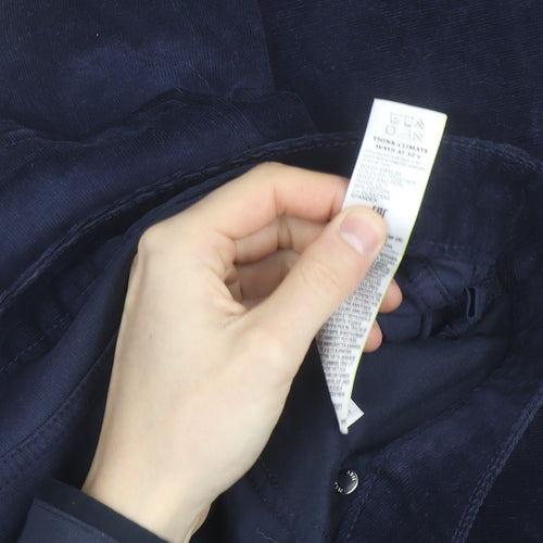Marks and Spencer Womens Blue Corduroy Stretch Trousers Size 22
