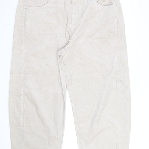 Marks and Spencer Womens Beige Corduroy Cargo Trousers Size 20 Regular
