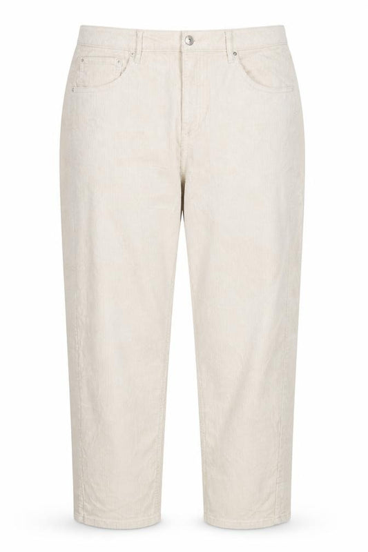 Front view of Marks & Spencer women’s beige corduroy cargo trousers, size UK 20, regular