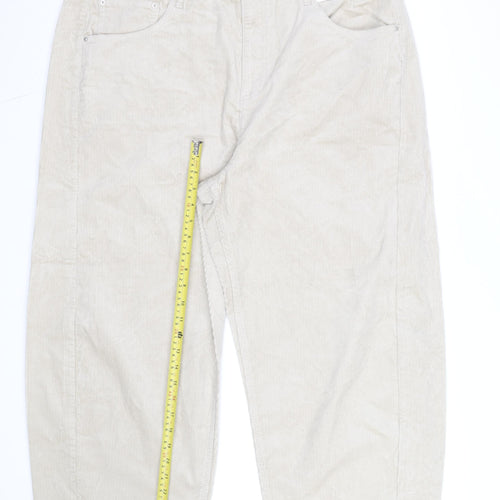 Marks and Spencer Womens Beige Corduroy Cargo Trousers Size 20 Regular