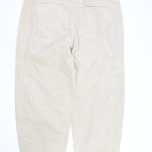 Marks and Spencer Womens Beige Corduroy Cargo Trousers Size 20 Regular
