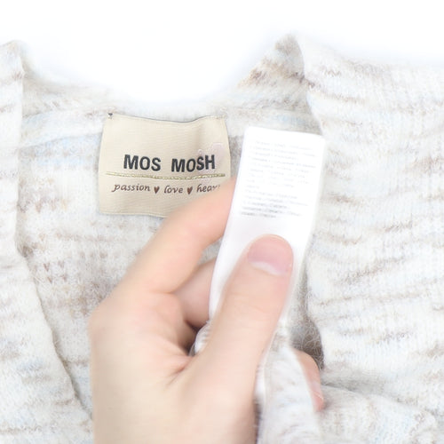 Mos Mosh Women's Beige Wool Alpaca V-Neck Knit Jumper Size M
